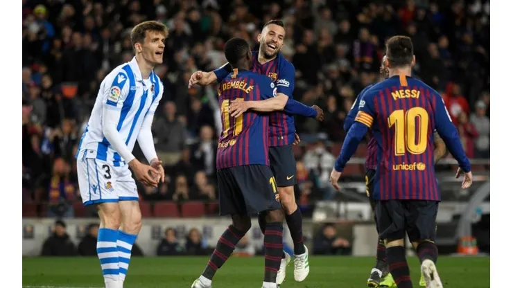 ALBA A LO MESSI. El lateral izquierdo marcó un golazo para el 2-1 (Foto: Getty).