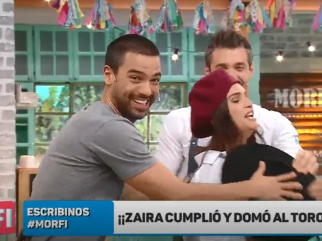 No es Wanda Nara: Zaira, su hermana, se quedó sin corpiño en vivo y en directo