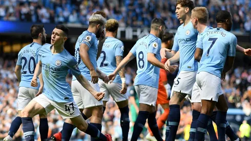 Foto de los jugadores de Manchester City.