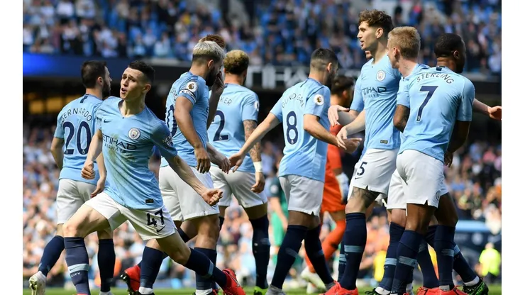 Foto de los jugadores de Manchester City.