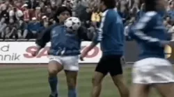 Foto de Diego Maradona, jugador de Napoli.