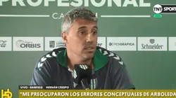 Lo prendió fuego: Crespo dijo que le "sorprendió el bajo nivel de Arboleda"