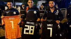 Para guardarla por siempre: los jugadores de Argentino de Merlo cambiaron camisetas con los de River