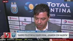 Lo primero que hizo Gallardo tras el triunfo de River: felicitar a Argentino de Merlo