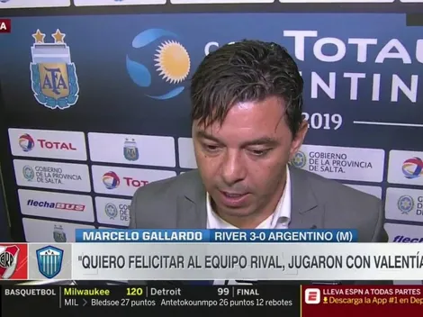 Lo primero que hizo Gallardo tras el triunfo de River: felicitar a Argentino de Merlo