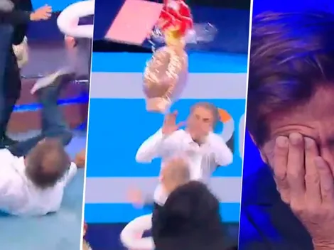 Ruggeri rompió con la cabeza un huevo de Pascuas y terminó en el piso