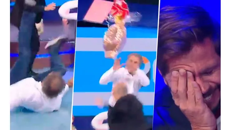 Ruggeri rompió con la cabeza un huevo de Pascuas y terminó en el piso