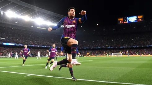 EL MEJOR DE TODOS. Lionel Messi salta para la euforia de todo el Camp Nou (Foto: Getty).