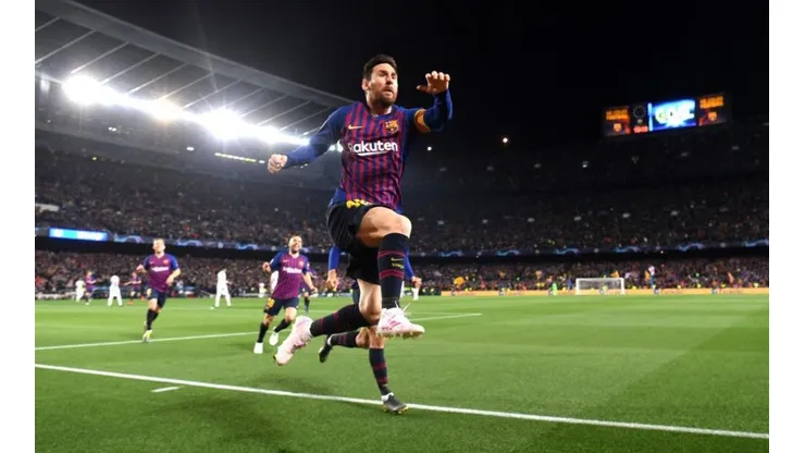 EL MEJOR DE TODOS. Lionel Messi salta para la euforia de todo el Camp Nou (Foto: Getty).