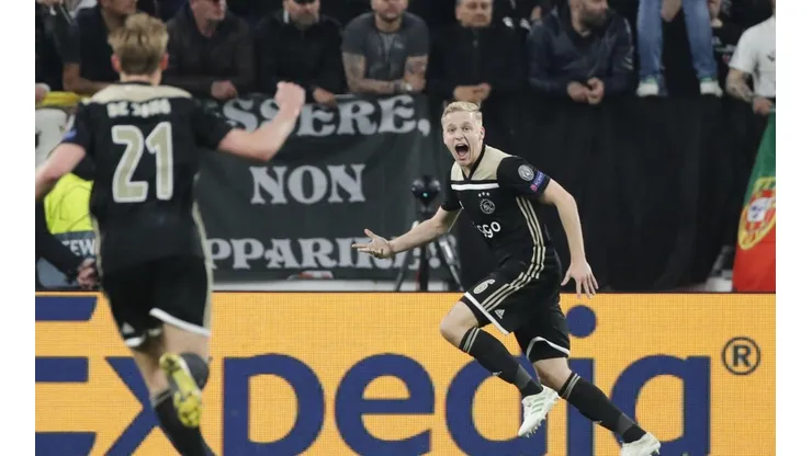 El festejo de los jugadores de Ajax.