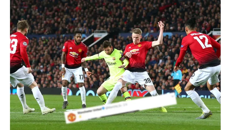 La foto del Manchester United en Twitter para darle mala suerte al Barcelona