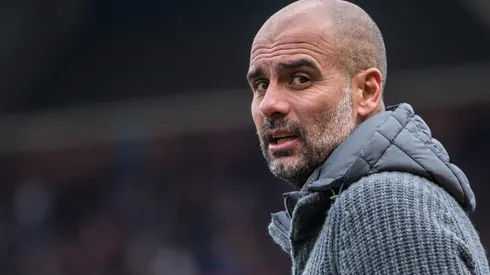 Guardiola en el duelo entre Crystal Palace y Manchester City.