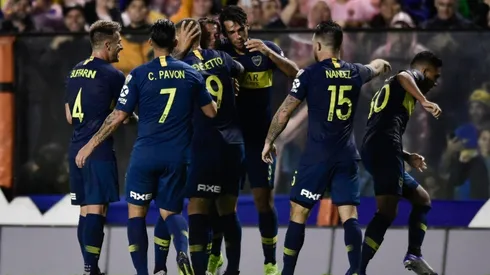 Festejo del gol de Zárate por Copa Libertadores.