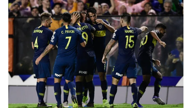 Festejo del gol de Zárate por Copa Libertadores.