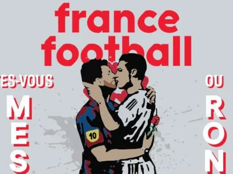 Aún no podemos creerlo: France Football sacó una portada con Lionel Messi y Cristiano Ronaldo besándose