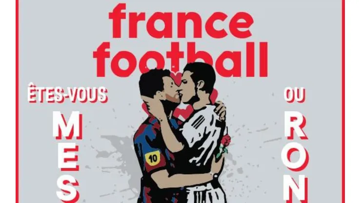 Aún no podemos creerlo: France Football sacó una portada con Lionel Messi y Cristiano Ronaldo besándose