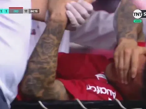 Sufre Independiente y la Selección Argentina: Bustos se fue llorando en camilla