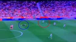 Foto de la jugada en el clásico.