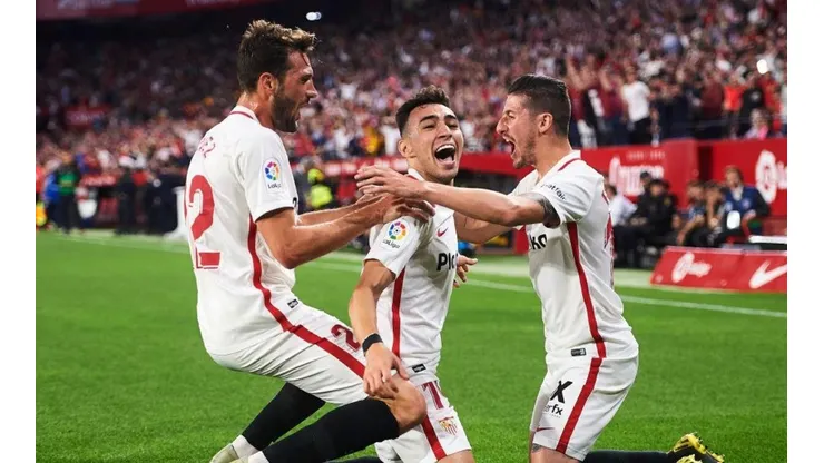 PARTIDAZO. Munir celebra el 1-0 del Sevilla sobre Betis (Foto: Getty).