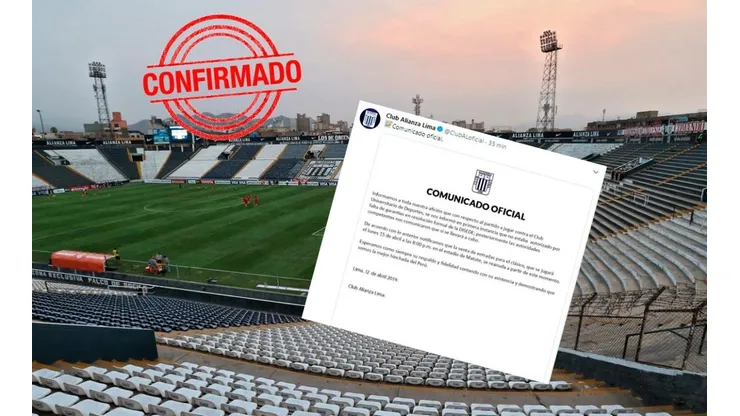Alianza Lima lo confirmó: se juega el lunes
