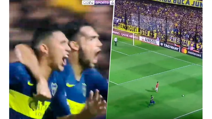 Buffarini dejó la vida, tiró el centro y Reynoso metió la cabeza para el gol de Boca