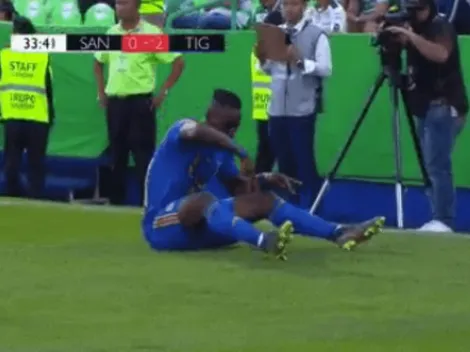 Muy provocativo: Quiñones festejó el gol haciendo alusión a su presunto ataque con un tenedor