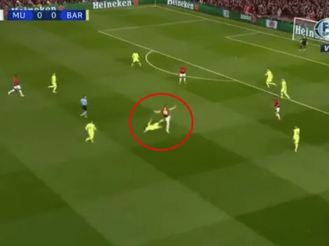 Busquets pegó una violenta patada y de esa falta casi viene el primero del United