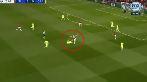 Busquets pegó una violenta patada y de esa falta casi viene el primero del United