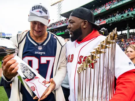 Rob Gronkowski enloqueció al público en ceremonia de campeones de los Medias Rojas