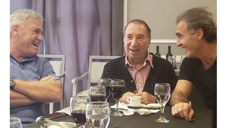 Bilardo junto a Pumpido y Ruggeri.