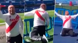 Un hincha de River visitó el Bernabéu e hizo un show inédito simulando el gol del Pity