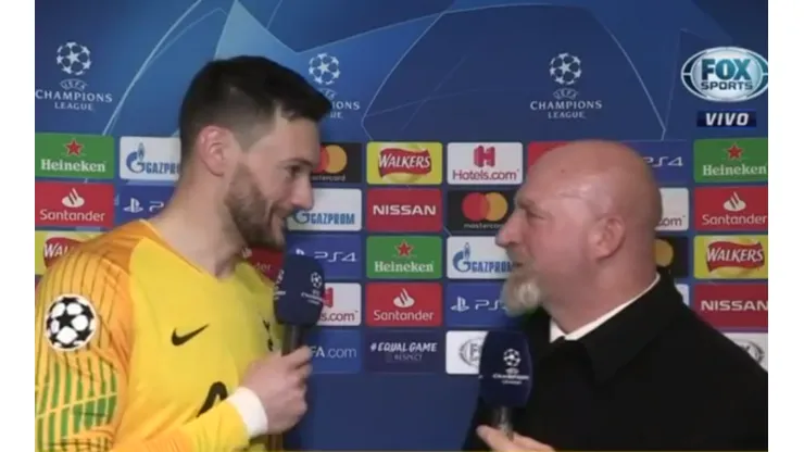 Hugo Lloris, arquero del Tottenham, mostró que conoce de la pasión por Racing