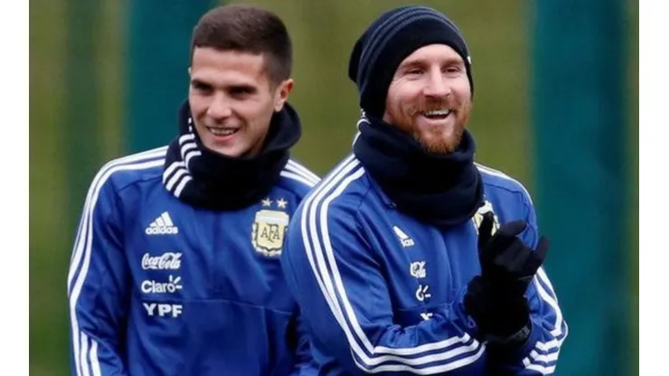 Bustos junto a Messi en la Selección Argentina.