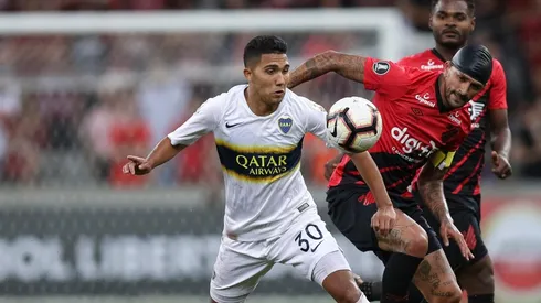 Reynoso con la camiseta de Boca.