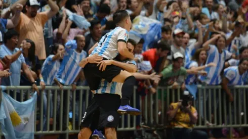 El festejo de los jugadores argentinos.
