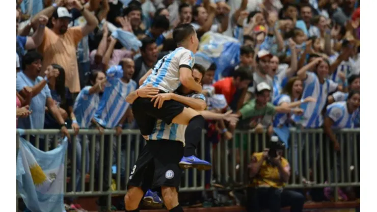 El festejo de los jugadores argentinos.