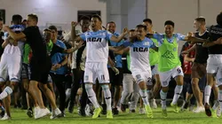 Foto de los jugadores de Racing en el final.