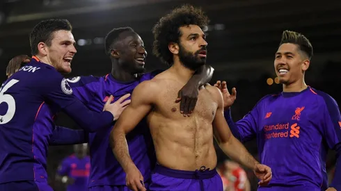 Liverpool festeja el segundo gol del partido.