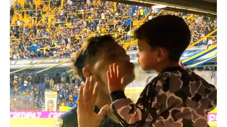 Zárate junto a Rocco en La Bombonera.