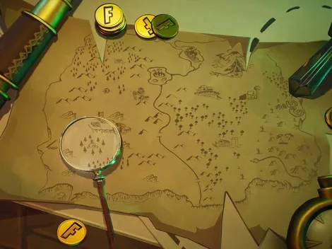 Donde apunta el cuchillo de la pantalla de carga del tesoro de Fortnite - Desafíos semanales