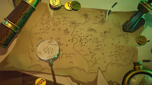 Donde apunta el cuchillo de la pantalla de carga del tesoro de Fortnite - Desafíos semanales