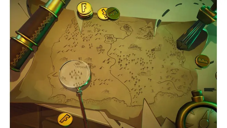 Donde apunta el cuchillo de la pantalla de carga del tesoro de Fortnite - Desafíos semanales