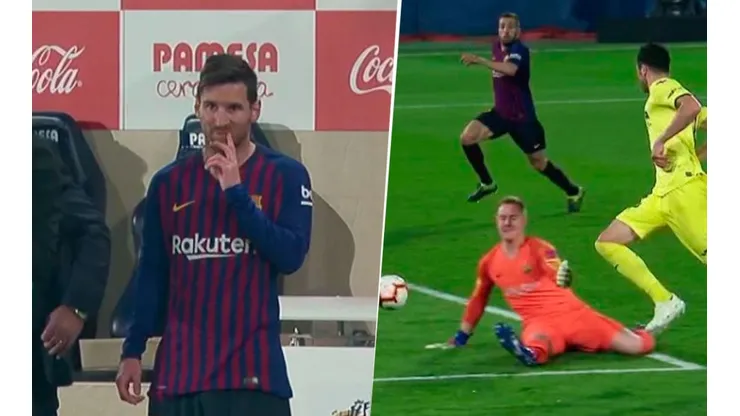 Al minuto de entrar Messi, Villarreal anotó y le remontó al Barcelona