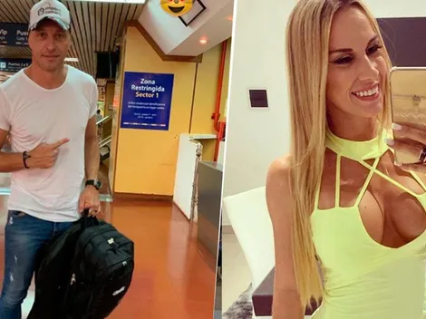 Romina Ortega acompañó a Pitana al aeropuerto ¡y posó como una diosa arriba de la valija!