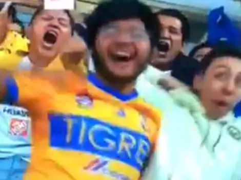 ¡¿Pero qué hace?! Un "fan" de Tigres festejó el tercero de América