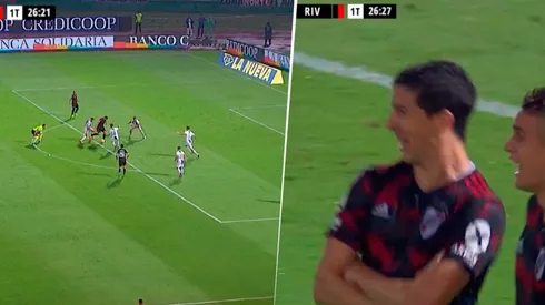 Pratto le puso un pase genial, Nacho Fernández hizo el gol y le dedicó el festejo