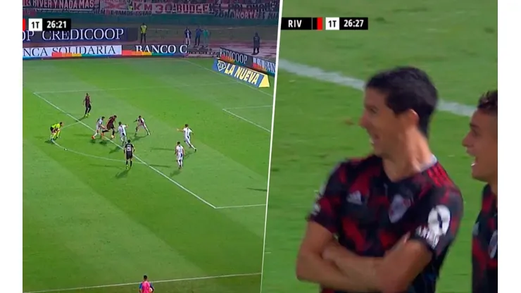 Pratto le puso un pase genial, Nacho Fernández hizo el gol y le dedicó el festejo