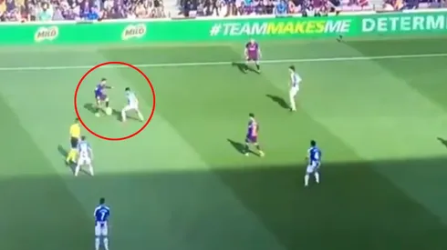 Foto de Lionel Messi en plena jugada.