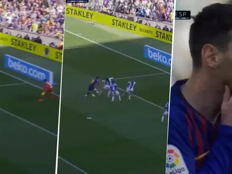 Messi quedó contra el arquero, volvió para atrás para bailar a la defensa ¡y la tiró por arriba!