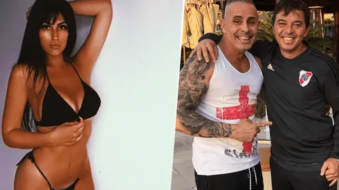 Foto de Pablo Lunatti con Gallardo y su novia.